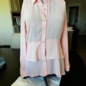 Long Sleeve Peplum Style Button Down Tunic